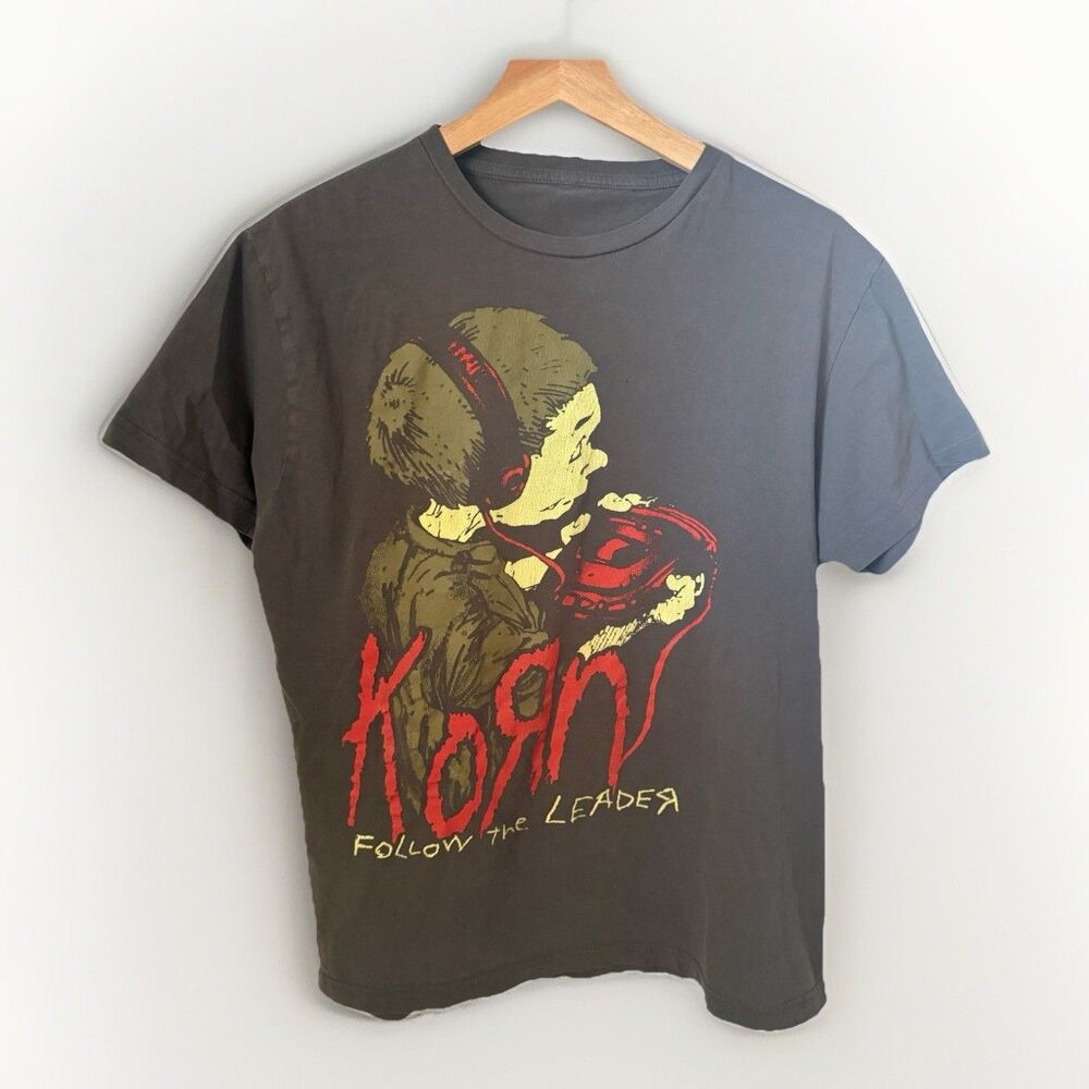 Korn Follow The Leader Album Promo Double Sided T-Shirt Sz  S Metal Band